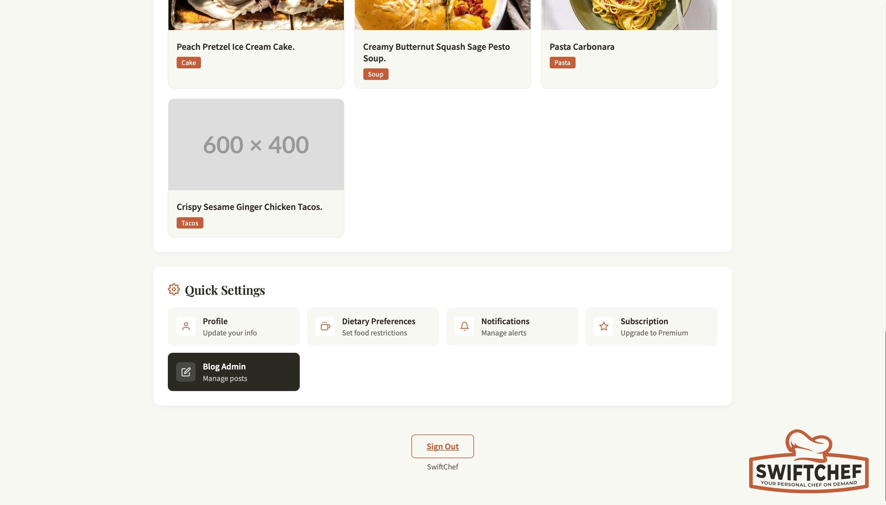 SwiftChef v2 - Screenshot 3 showing product features and functionality