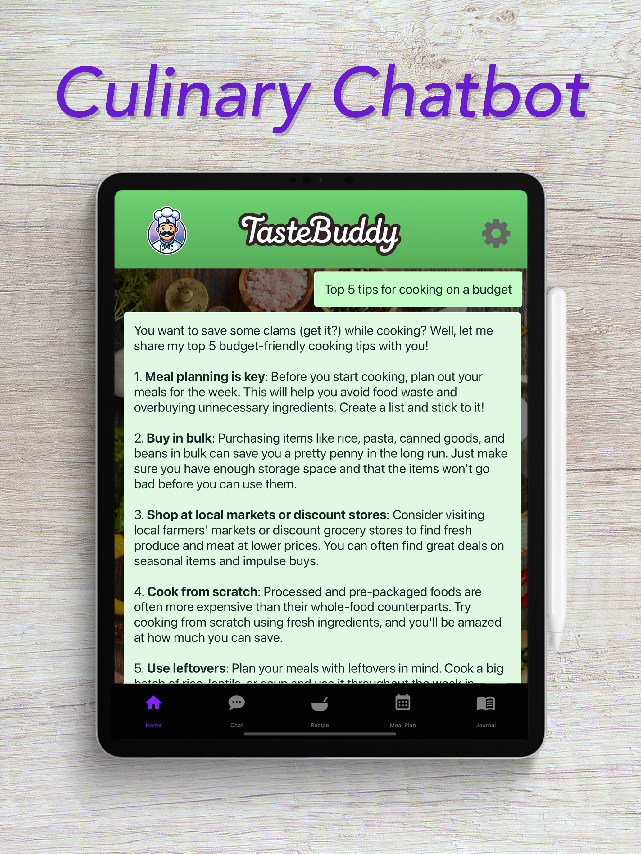 وسائط Tastebuddy - AI Chef - قم بتحويل تجربة المطبخ الخاصة بك مع الطهي الذي يعمل به الذكاء الاصطناعى 3