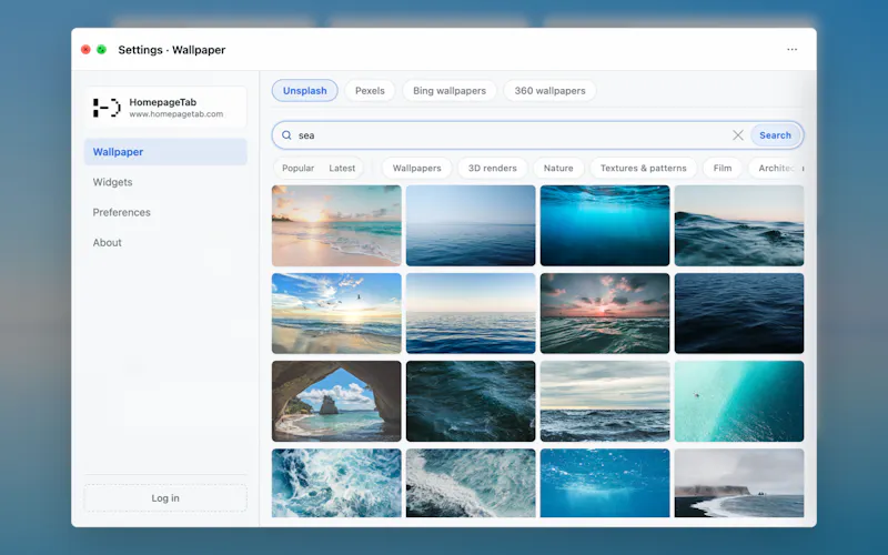 HomepageTab New Tab screenshot 3