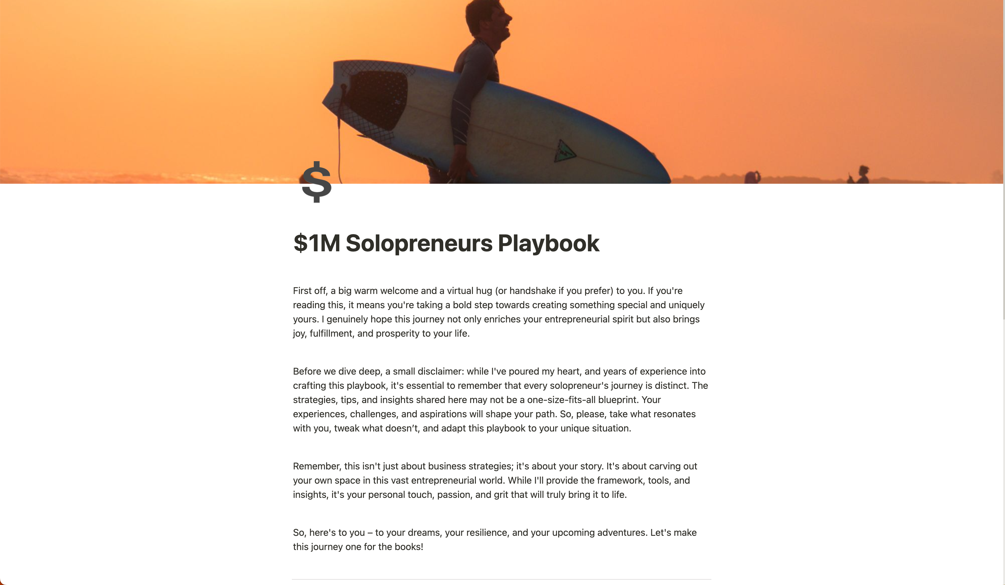 $ 1M Solopreneur's Playbook media 2