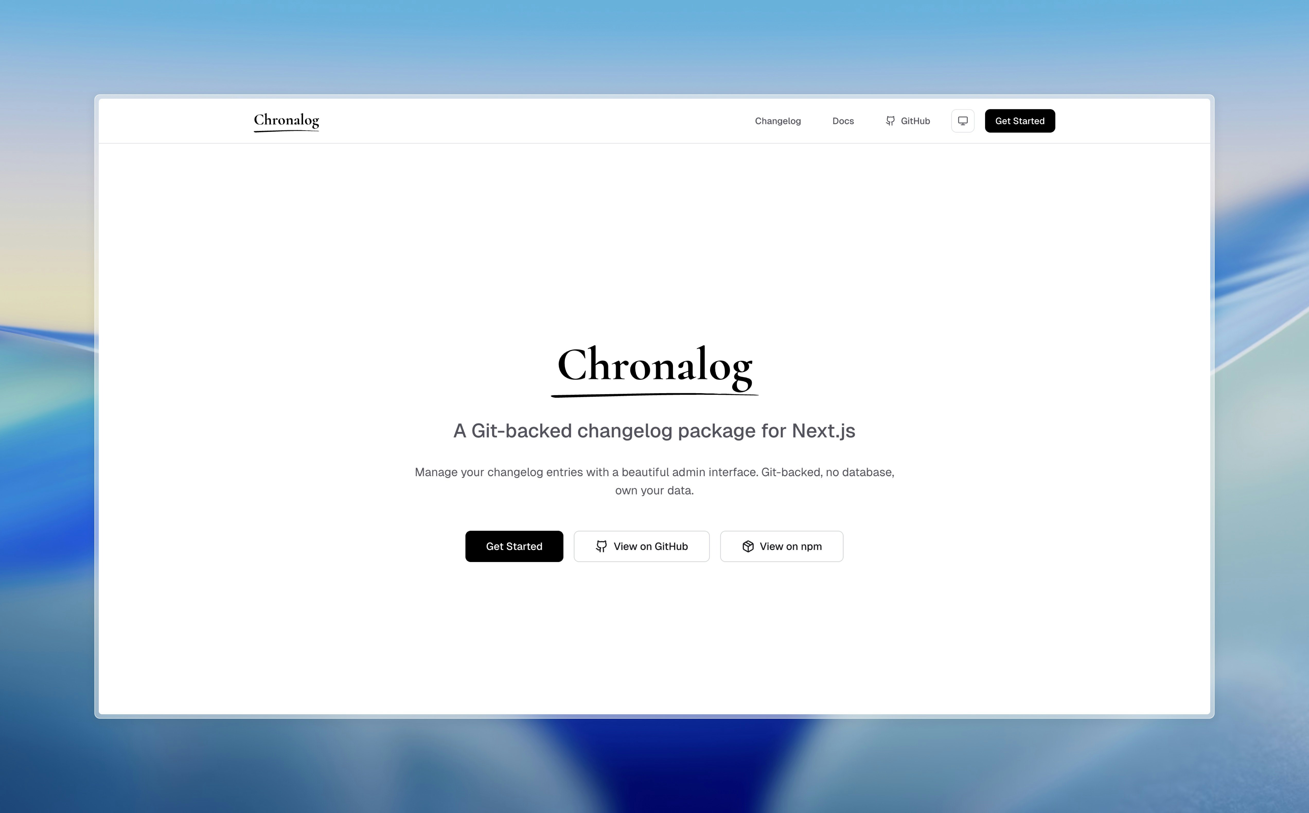 Chronalog - Main product screenshot demonstrating key features and user interface
