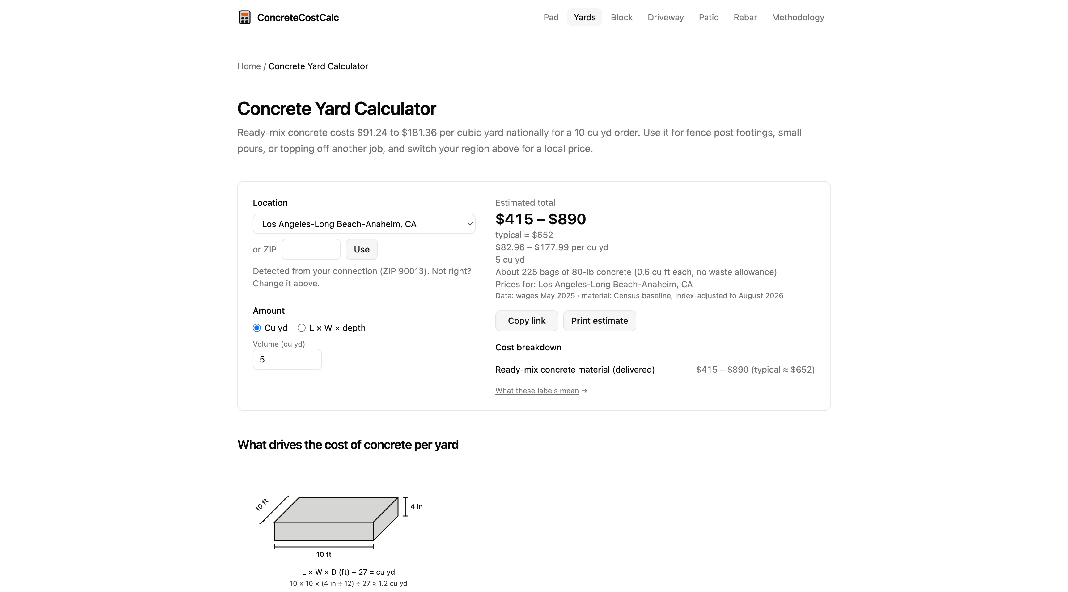 Concrete Cost Calculator gallery image