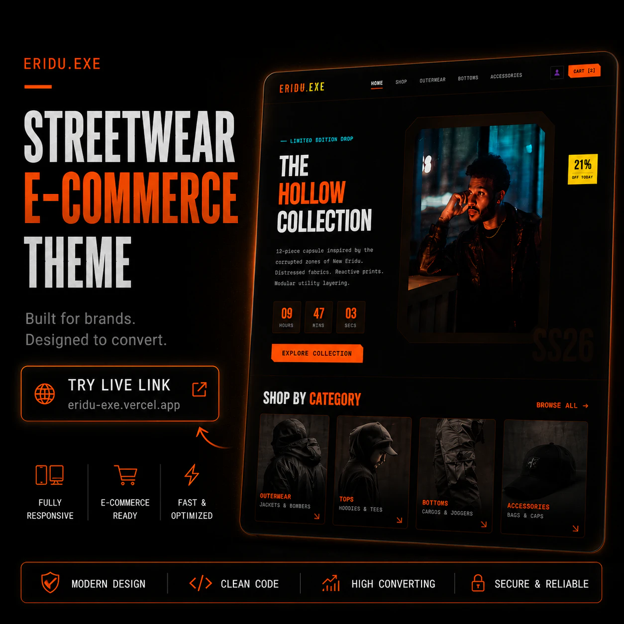 ERIDU Full-Stack Fashion E-Commerce Web