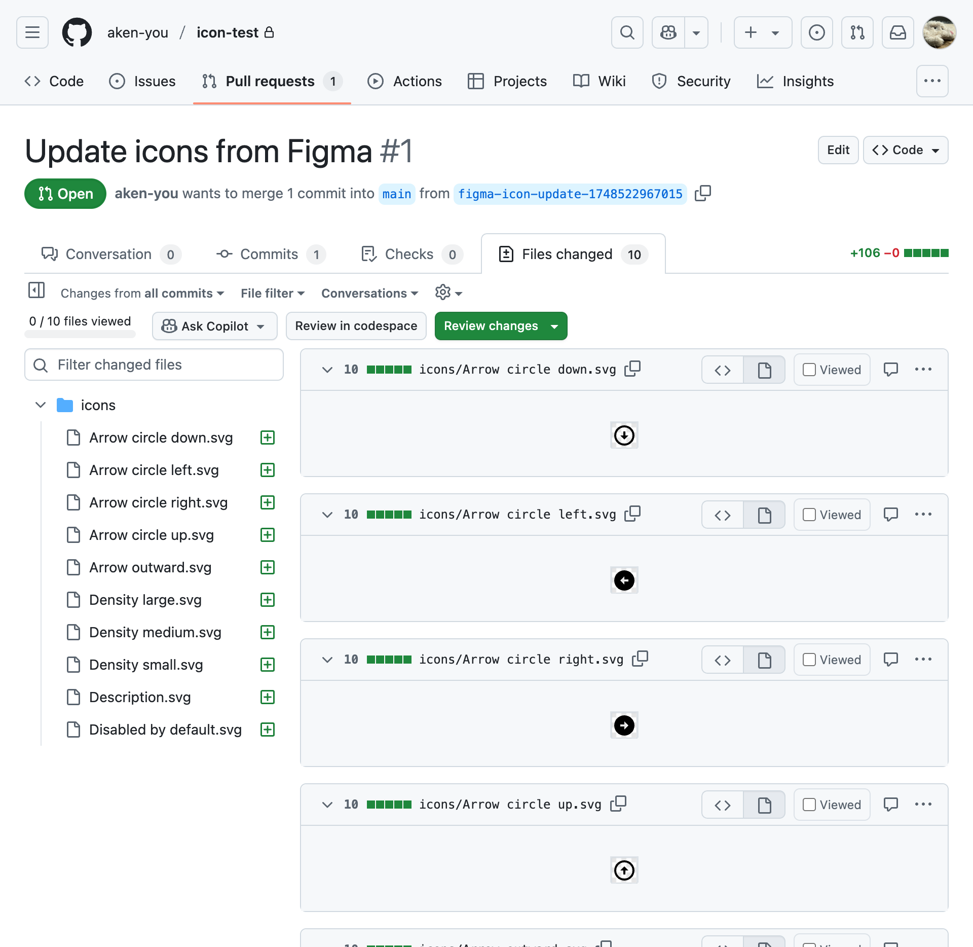 Schieben Sie meine Ikonen - Drücken Sie Ihre Figma -SVG -Symbole mühelos auf GitHub Medien 4