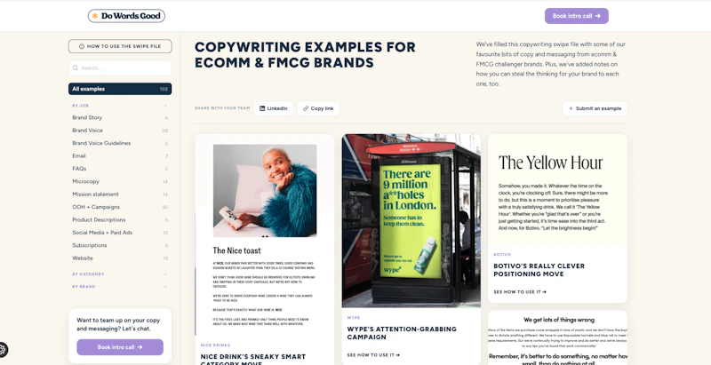 Free copywriting swipe file screenshot 2