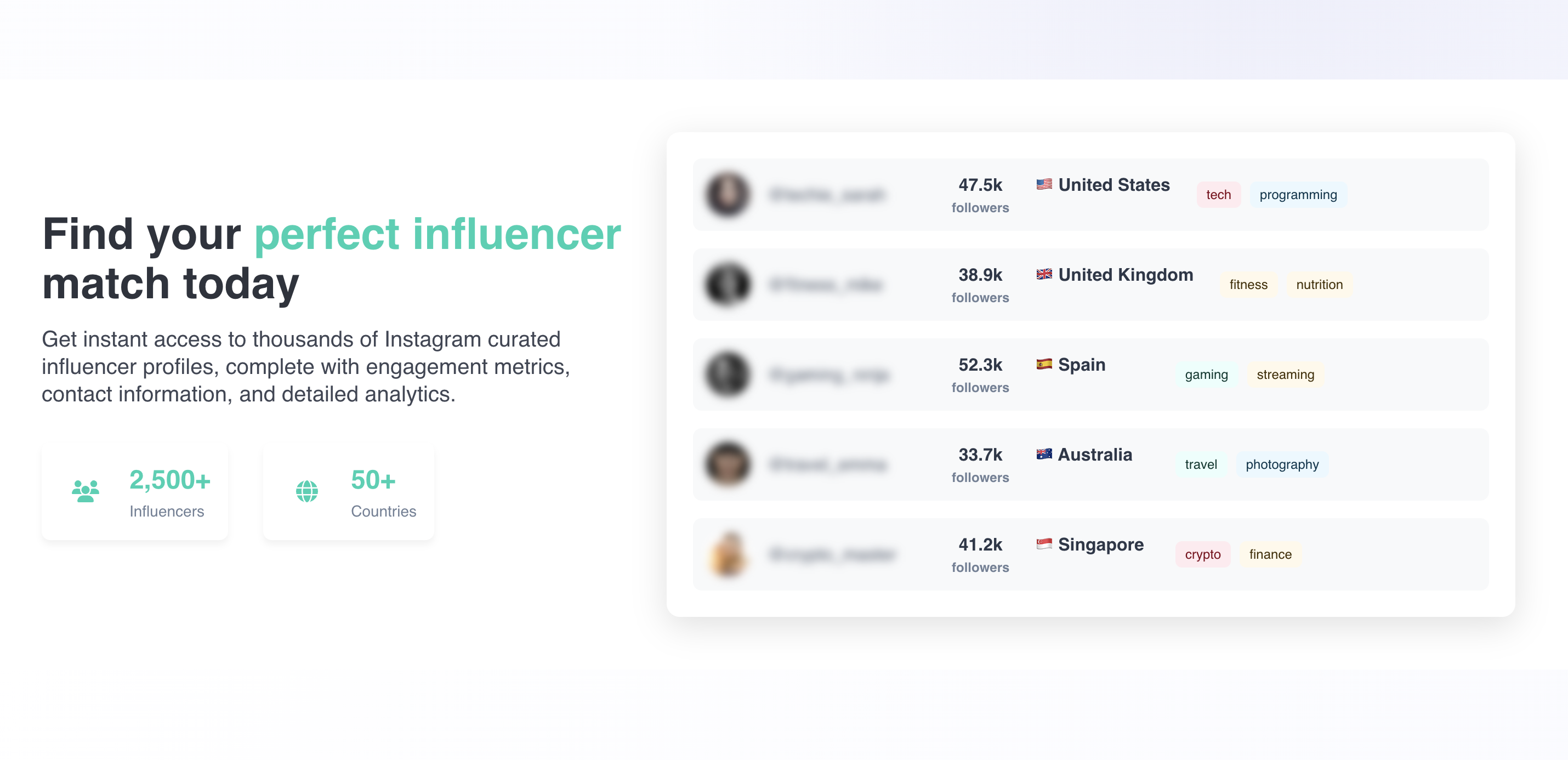 Mídia 2 de A lista Insta - Encontre o influenciador perfeito do Instagram para sua marca