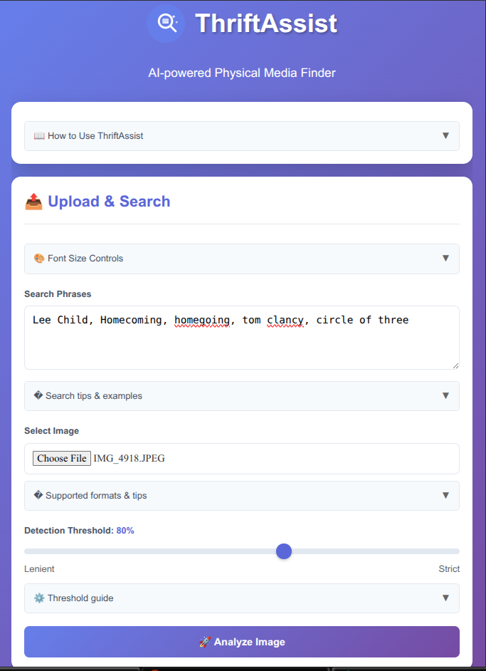 ThriftAssist - Screenshot 2 showing product features and functionality