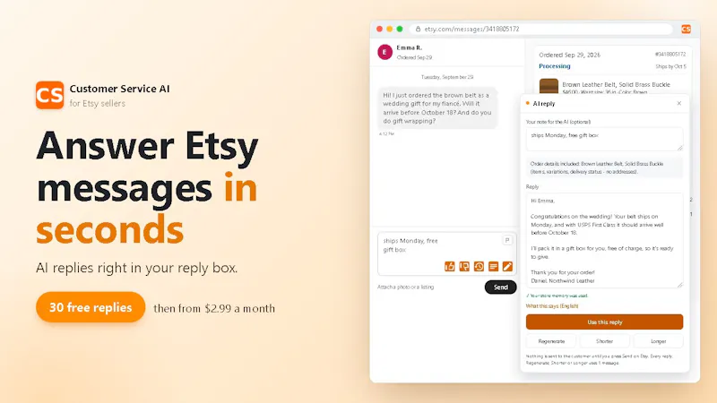 Customer Service AI for Etsy screenshot 2