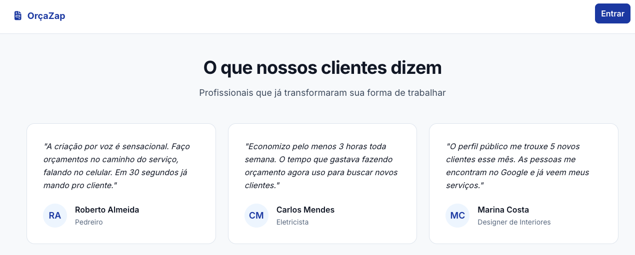 OrçaZap - Screenshot 4 showing product features and functionality