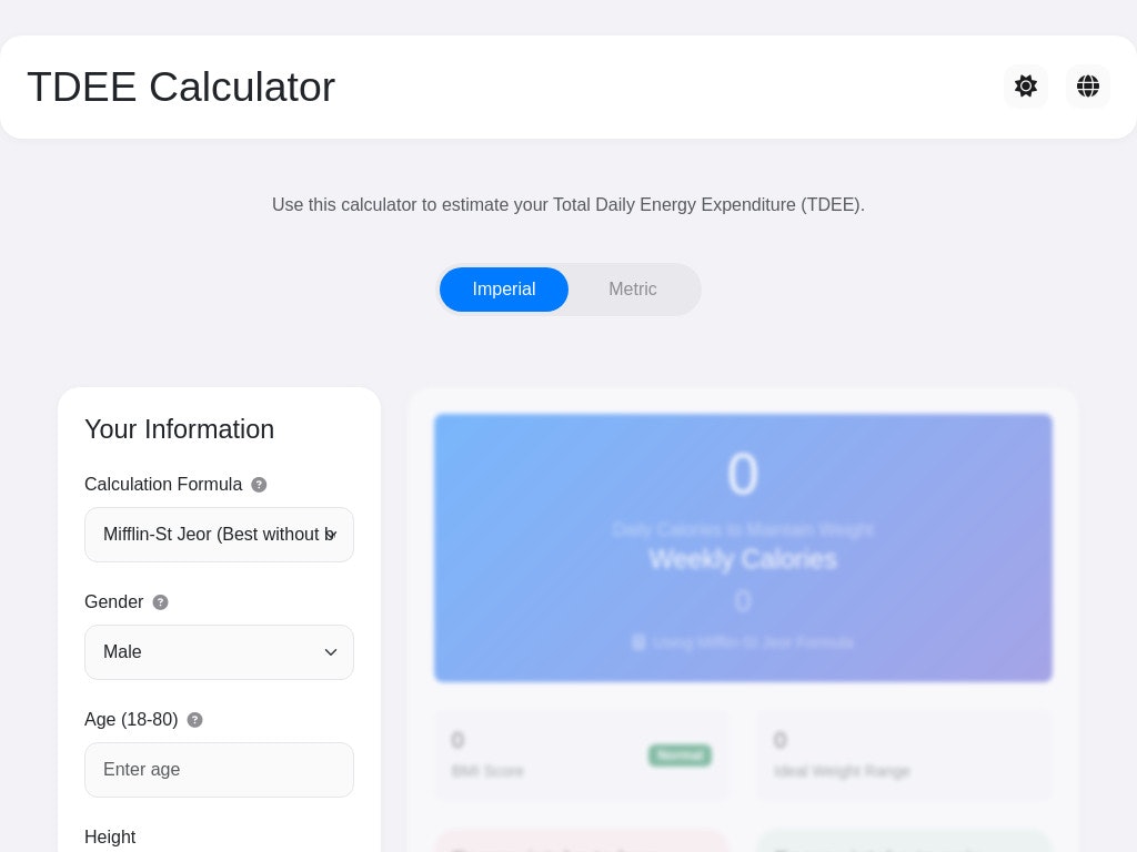 TDEE Calculator gallery image