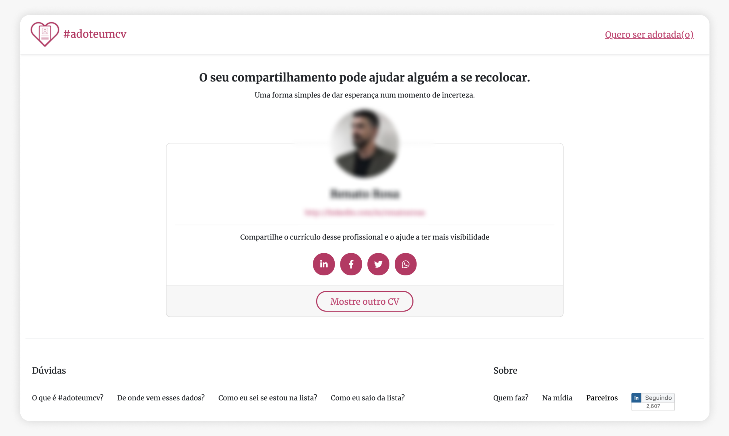 #adoteumcv = Share a CV gallery image