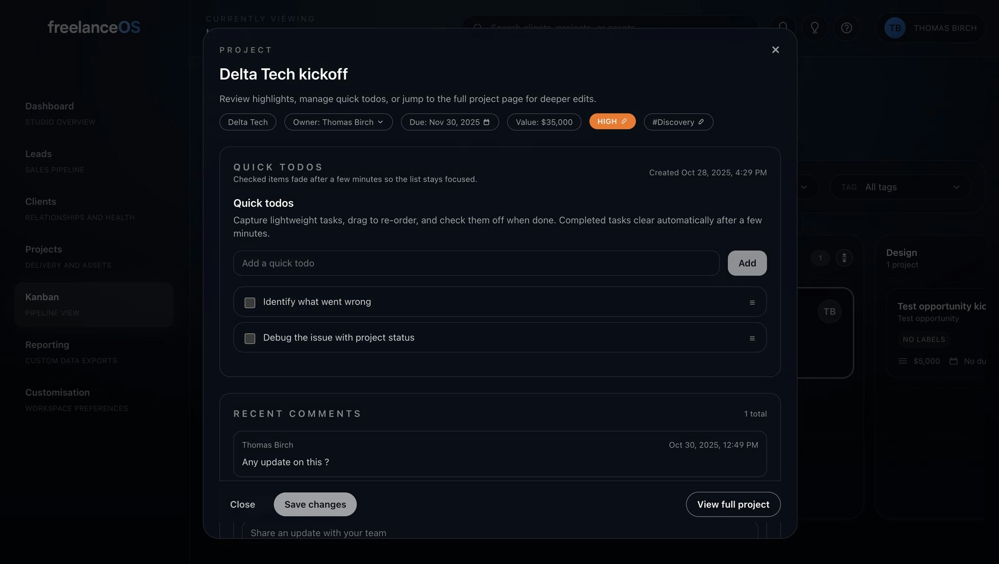 freelanceOS - Screenshot 3 preview