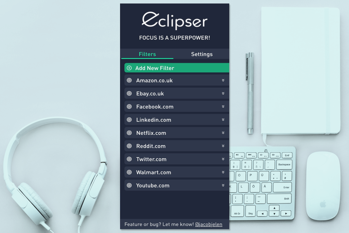 Eclipser: Block Feeds, Hide Distractions