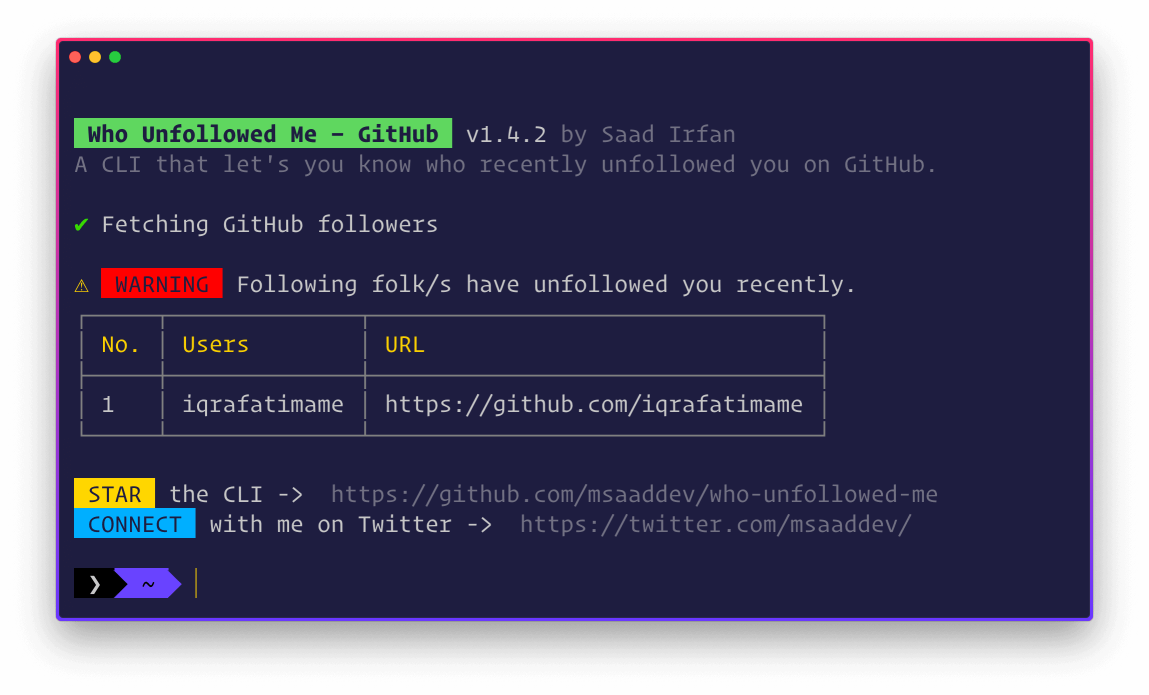 Who Unfollowed Me – GitHub gallery image