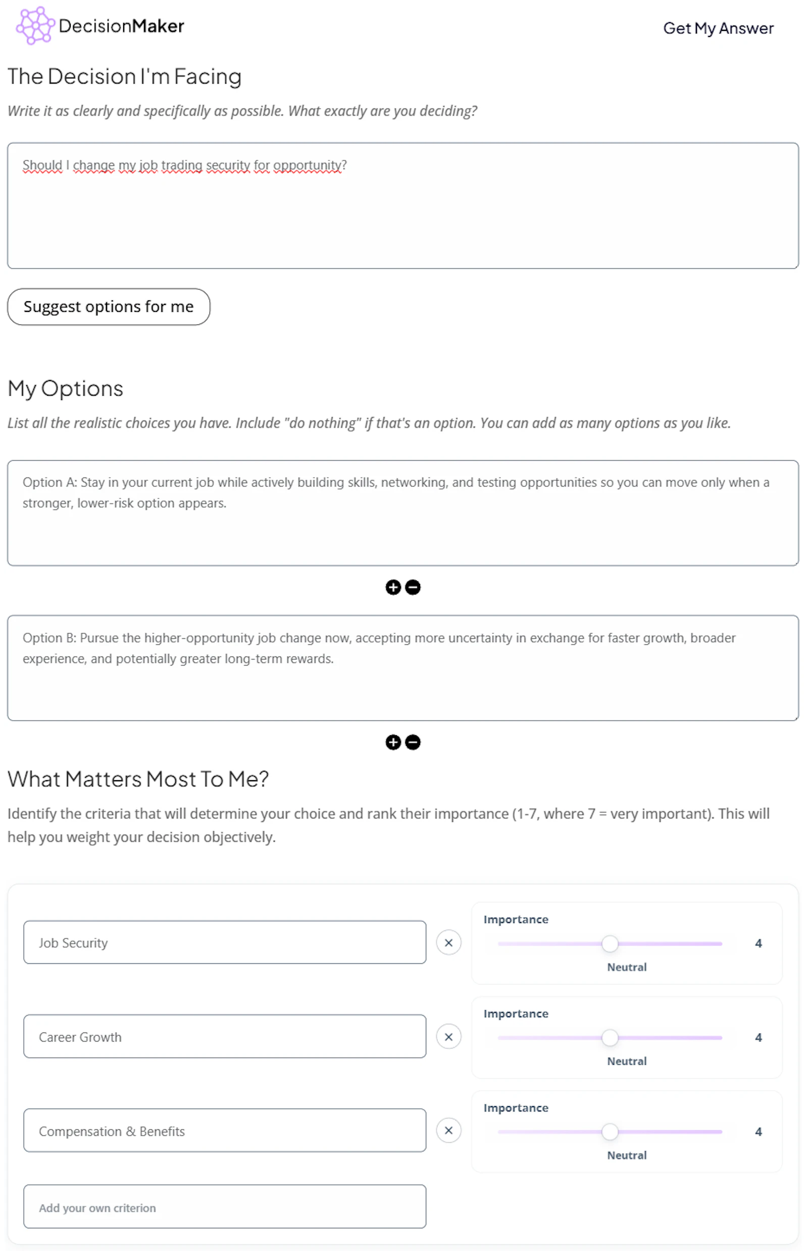 DecisionMaker screenshot 2