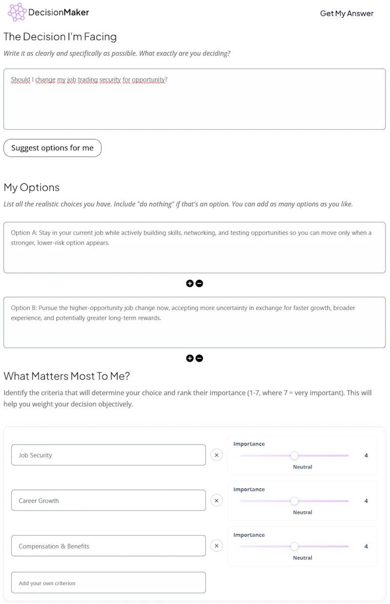 DecisionMaker screenshot 2