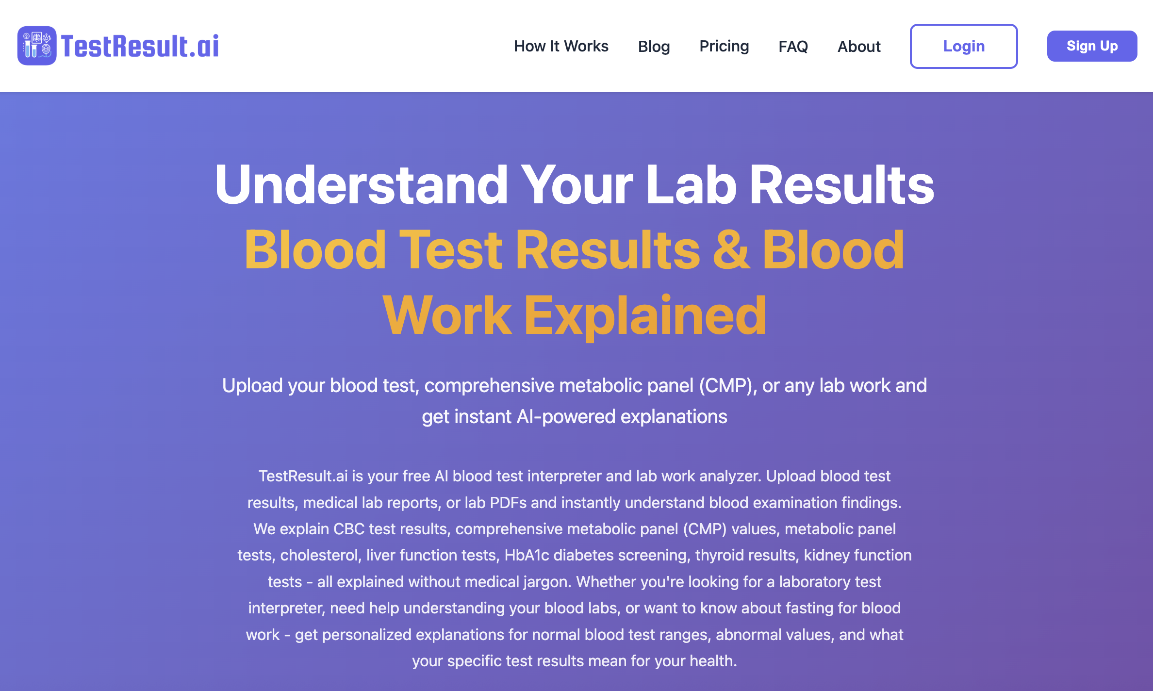 TestResult.ai - Main product screenshot demonstrating key features and user interface