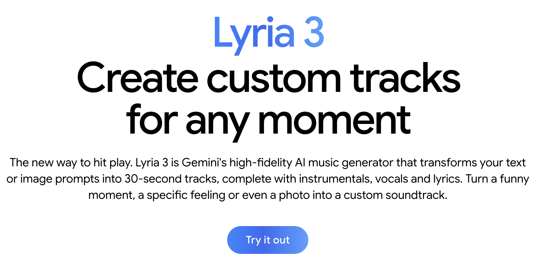 Lyria 3 by Google Deepmind - Main product screenshot demonstrating key features and user interface