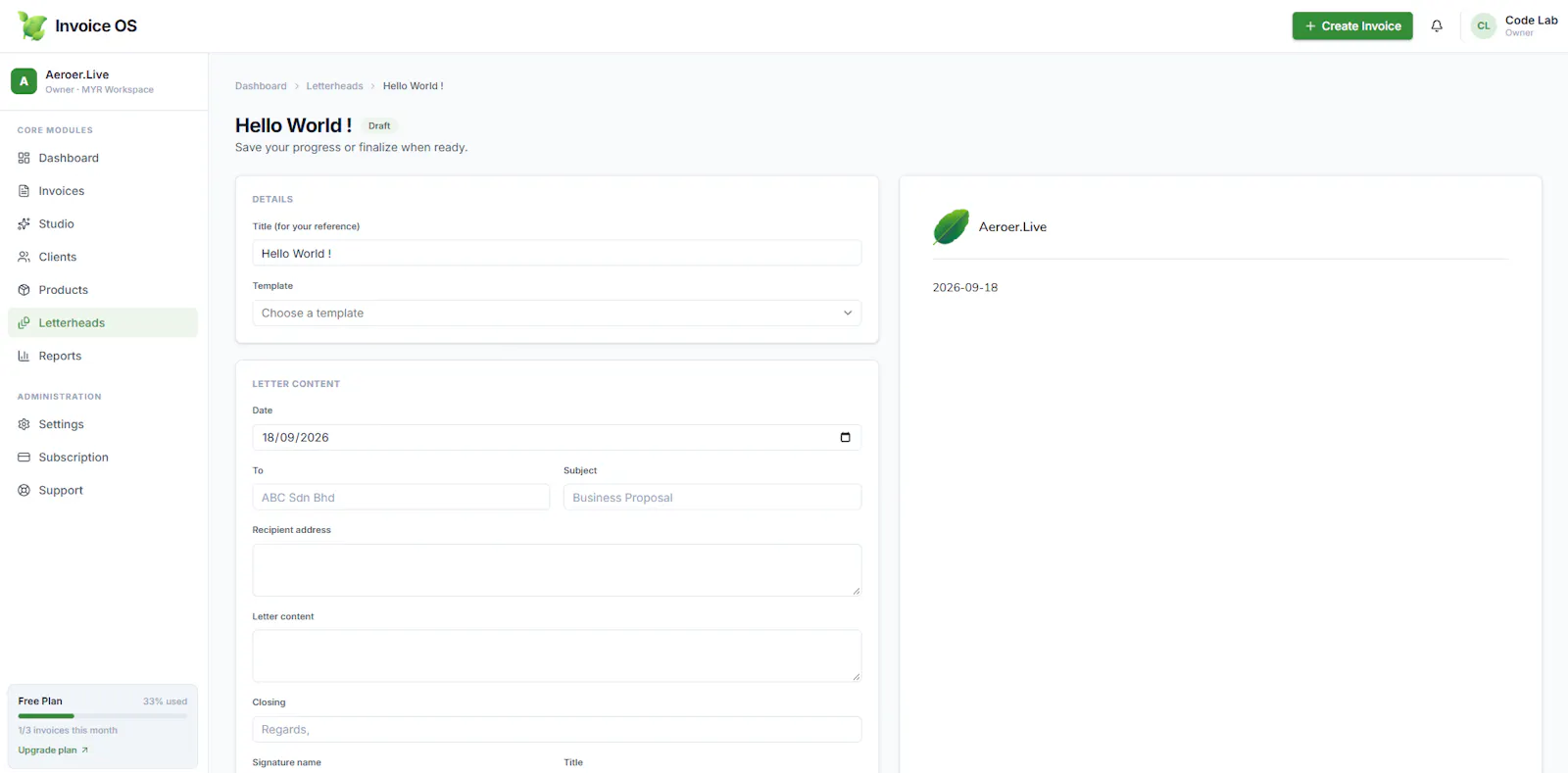 Invoice OS screenshot 8