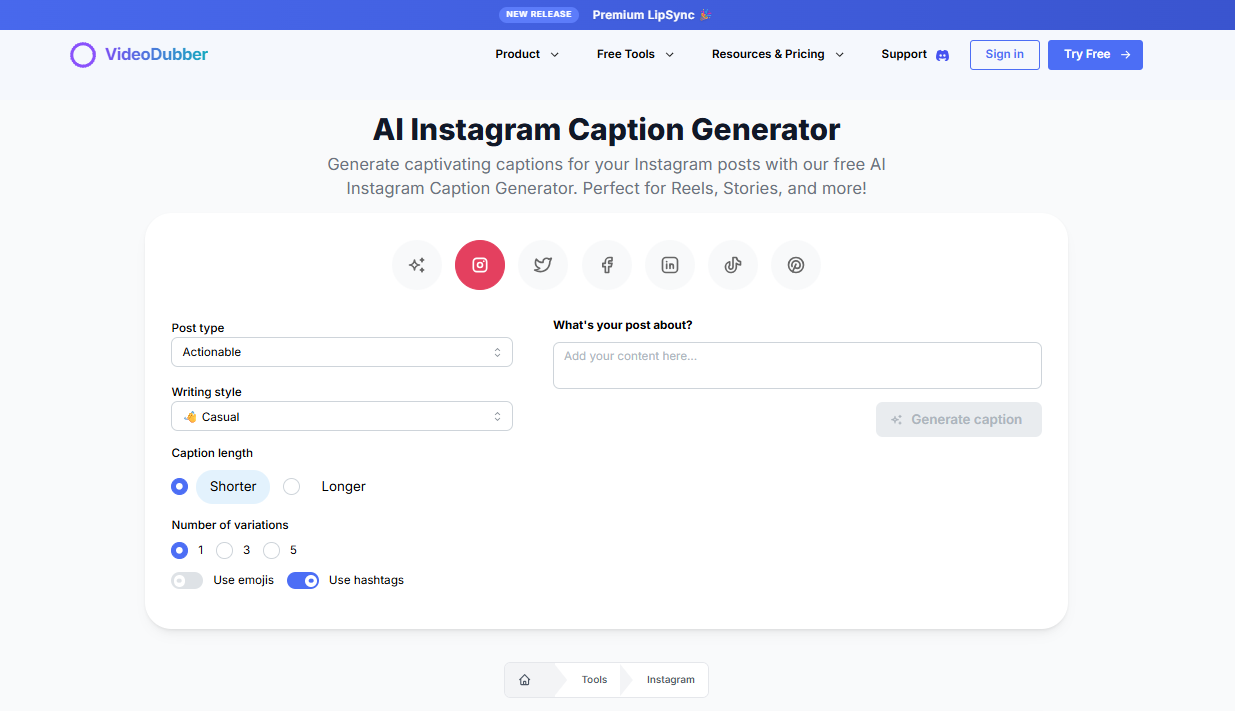 Média Générateur de légendes Instagram - Légendes Instagram gratuites 3