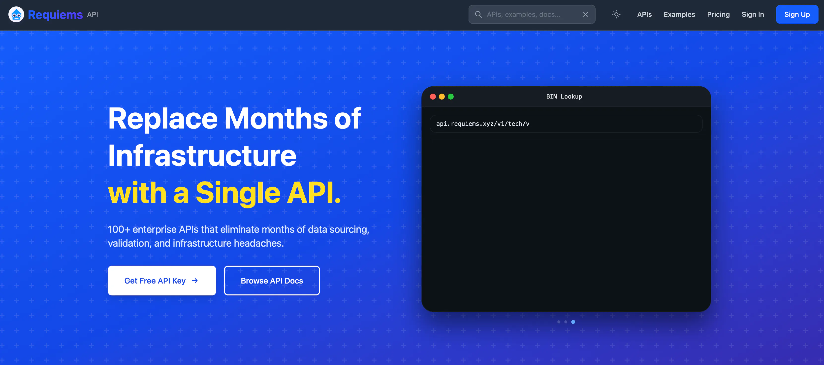 Requiems API 제품 배너