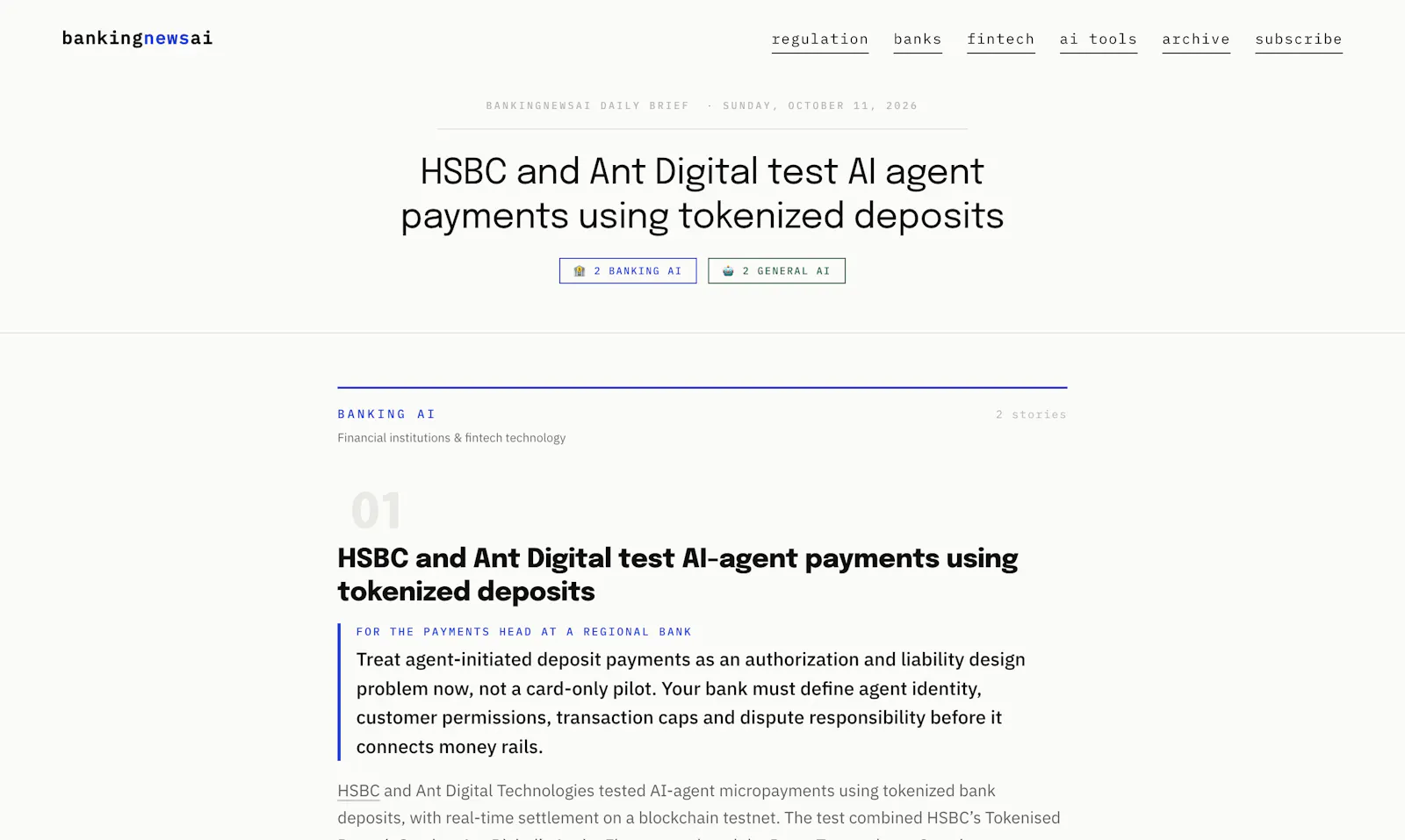 BankingNewsAI screenshot 2