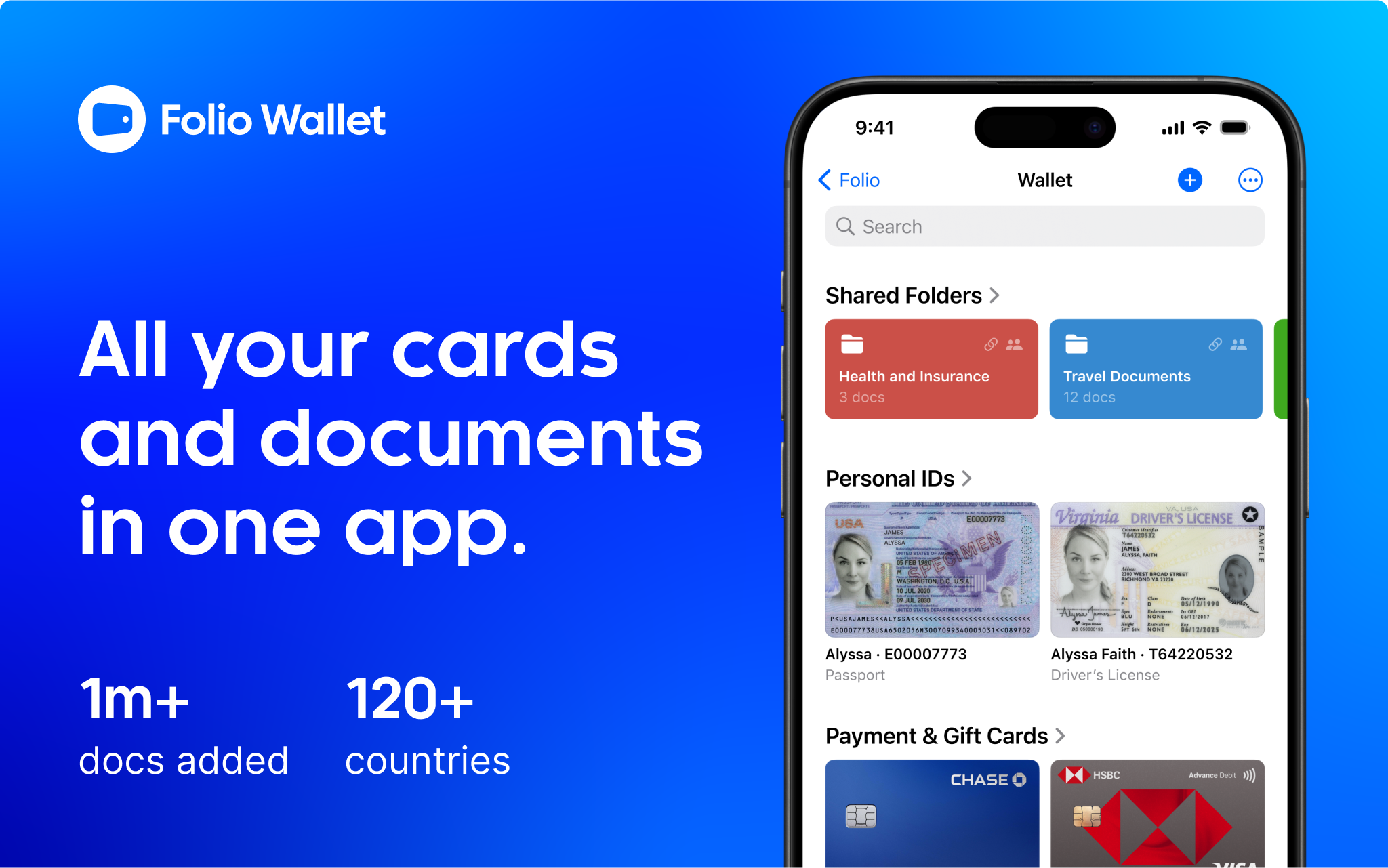Média Application de portefeuille folio - Organisez vos cartes et documents 1