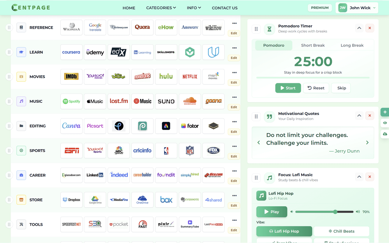 CentPage – Your Productivity New Tab gallery image