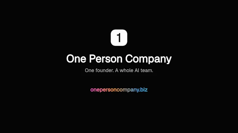 One Person Company screenshot 1 (video preview)