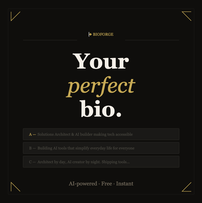 BioForge — Bios profesionales con IA