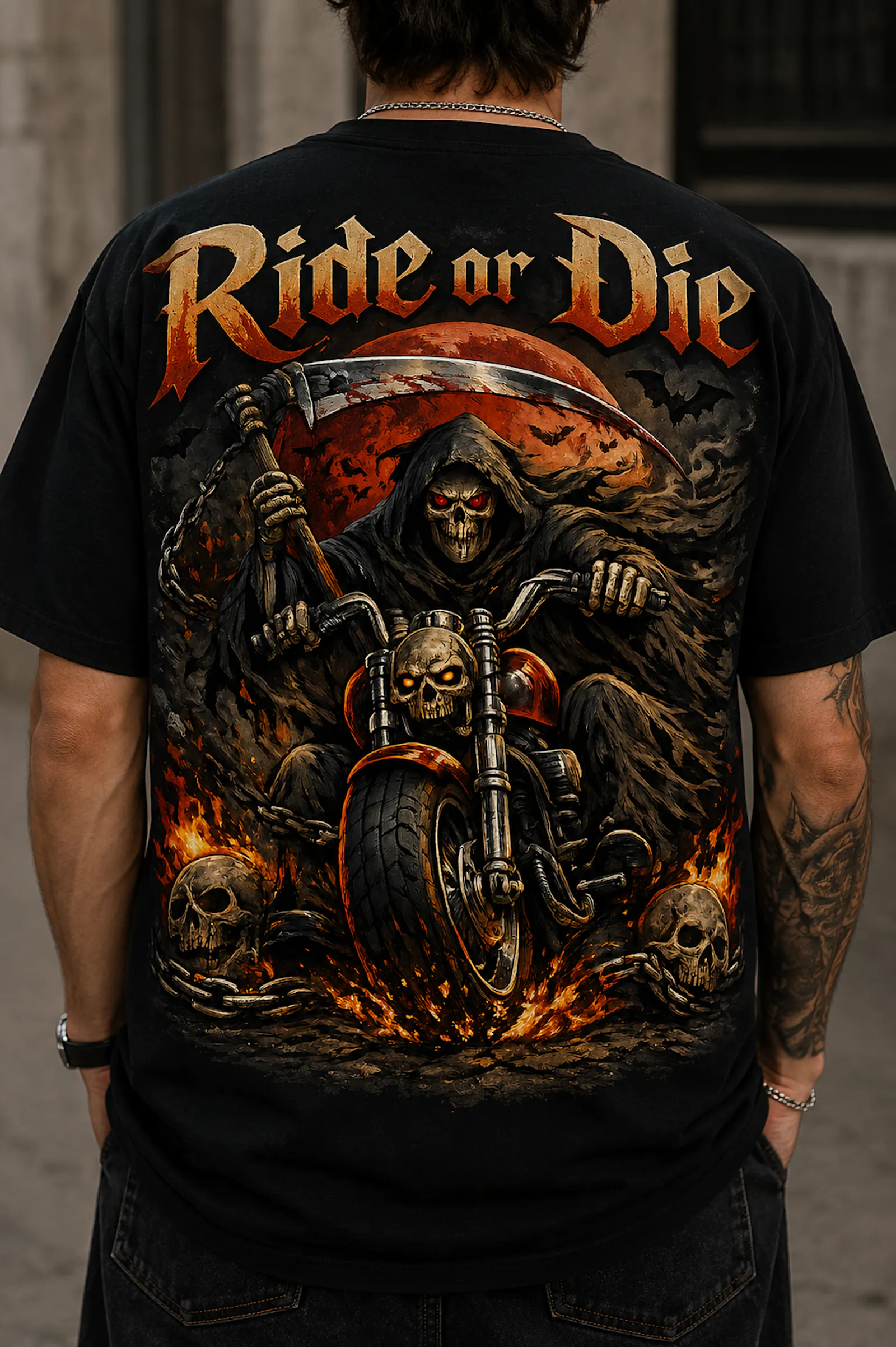 Reaper Biker Graphic T Shirt screenshot 2