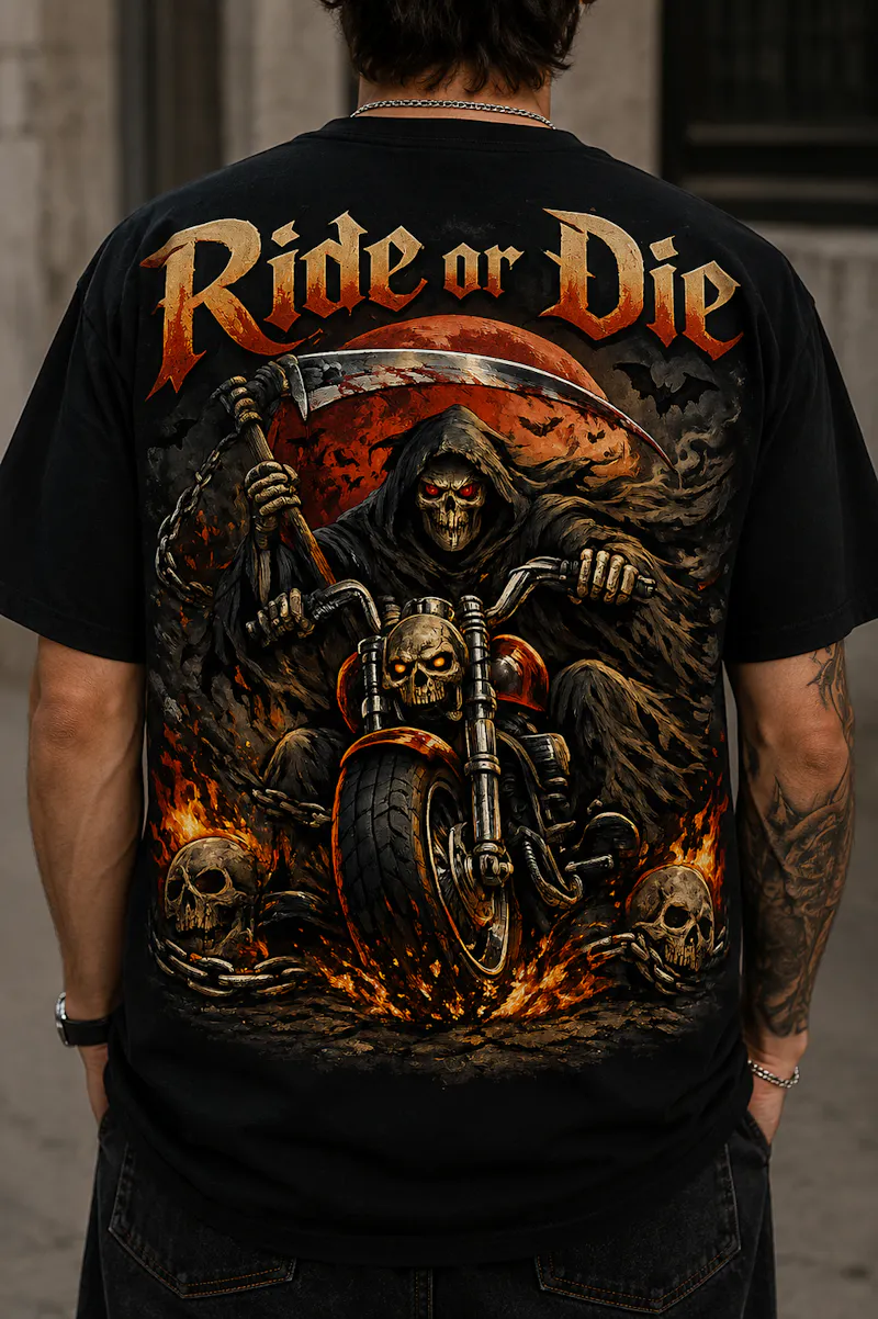 Reaper Biker Graphic T Shirt screenshot 2