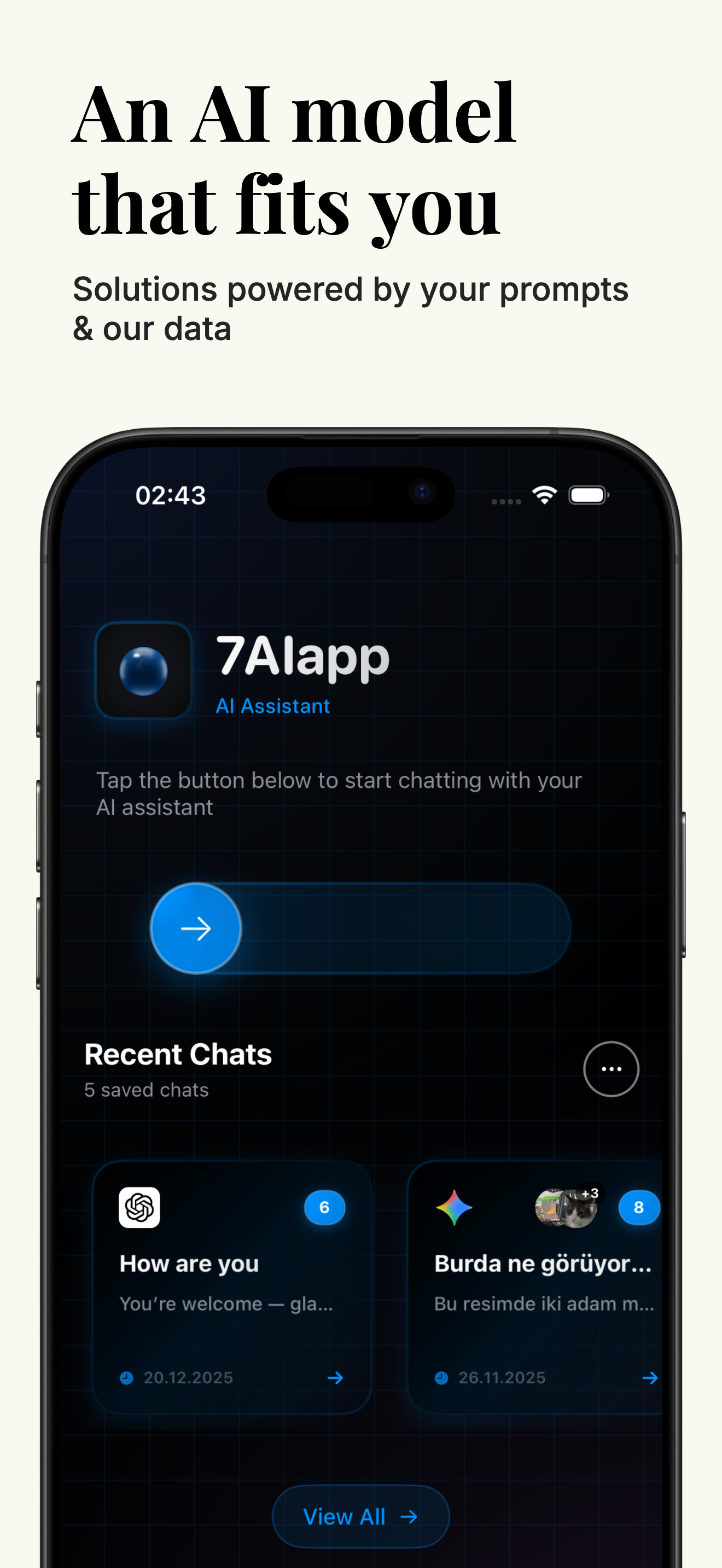 7AI app - Main product screenshot demonstrating key features and user interface