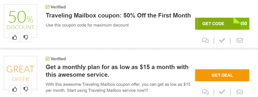 Traveling Mailbox Coupon