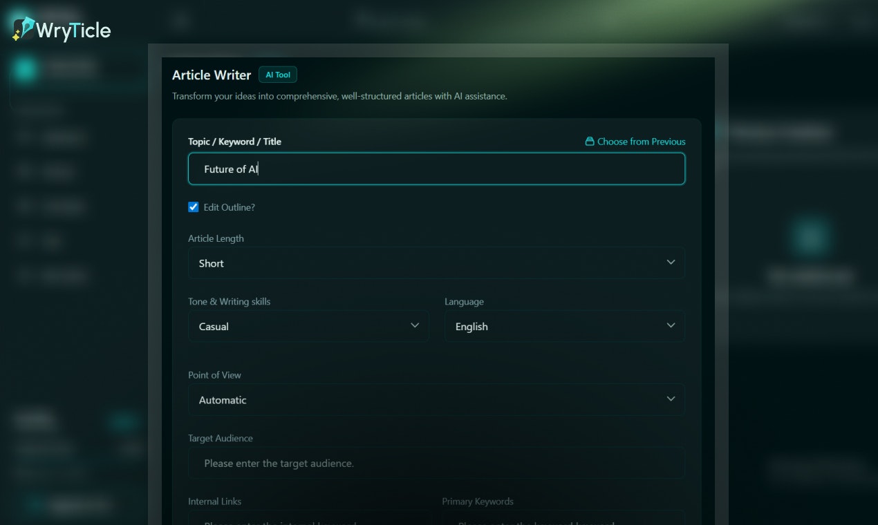 Wryticle - Screenshot 3 showing product features and functionality