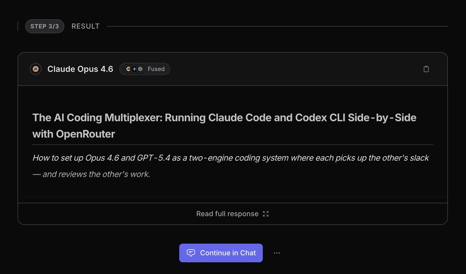 OpenRouter Model Fusion screenshot 2