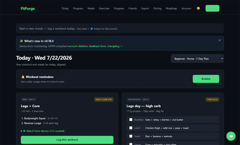  FitForge screenshot 2