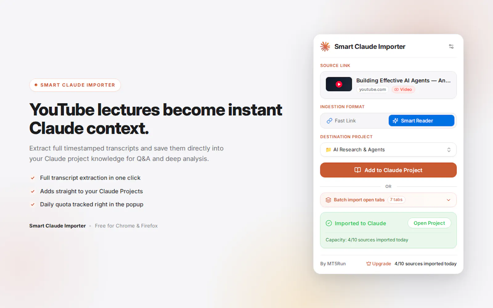 Smart Claude Importer screenshot 2