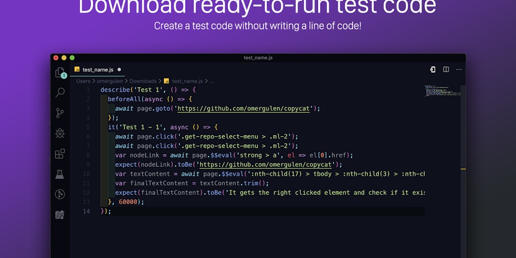 Copycat: Extension to test web apps without writing a line of code ...
