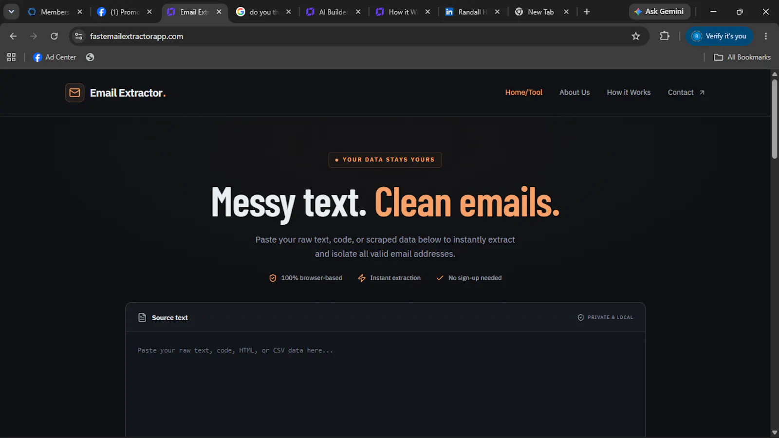 Fast Email Extractor App screenshot 1