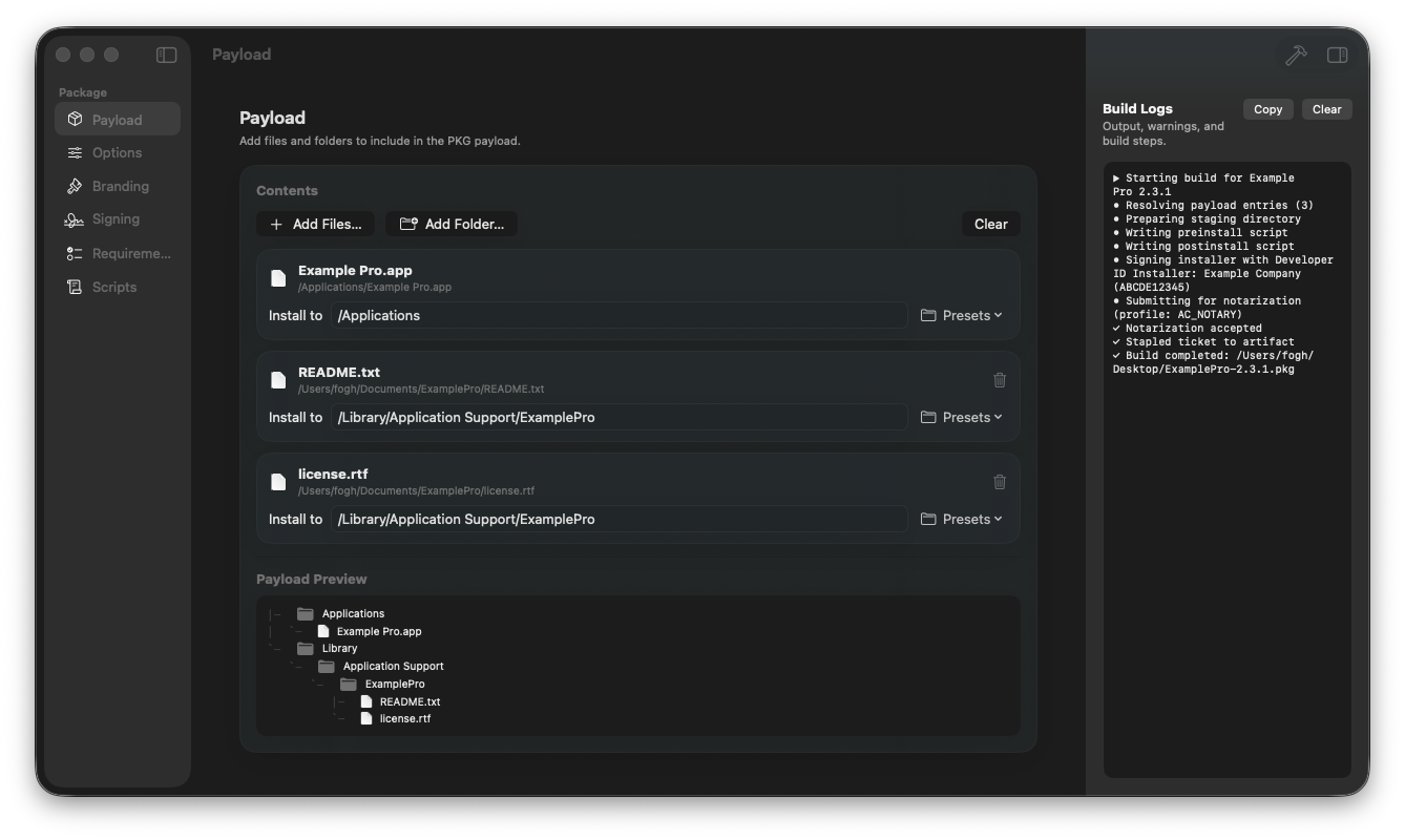 PKGSmith - Main product screenshot demonstrating key features and user interface