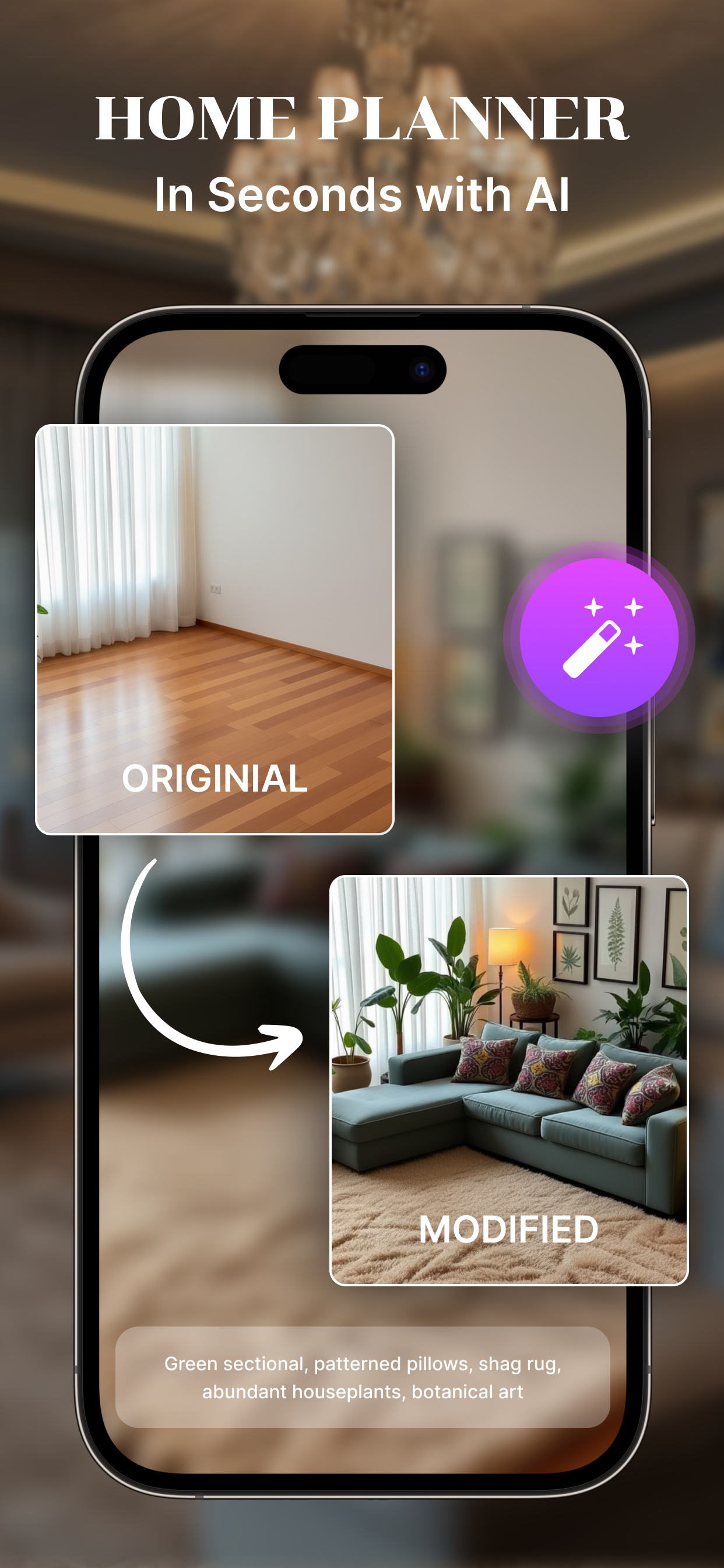 AI Home Decor: Interior Design  - Main screenshot showing features and interface