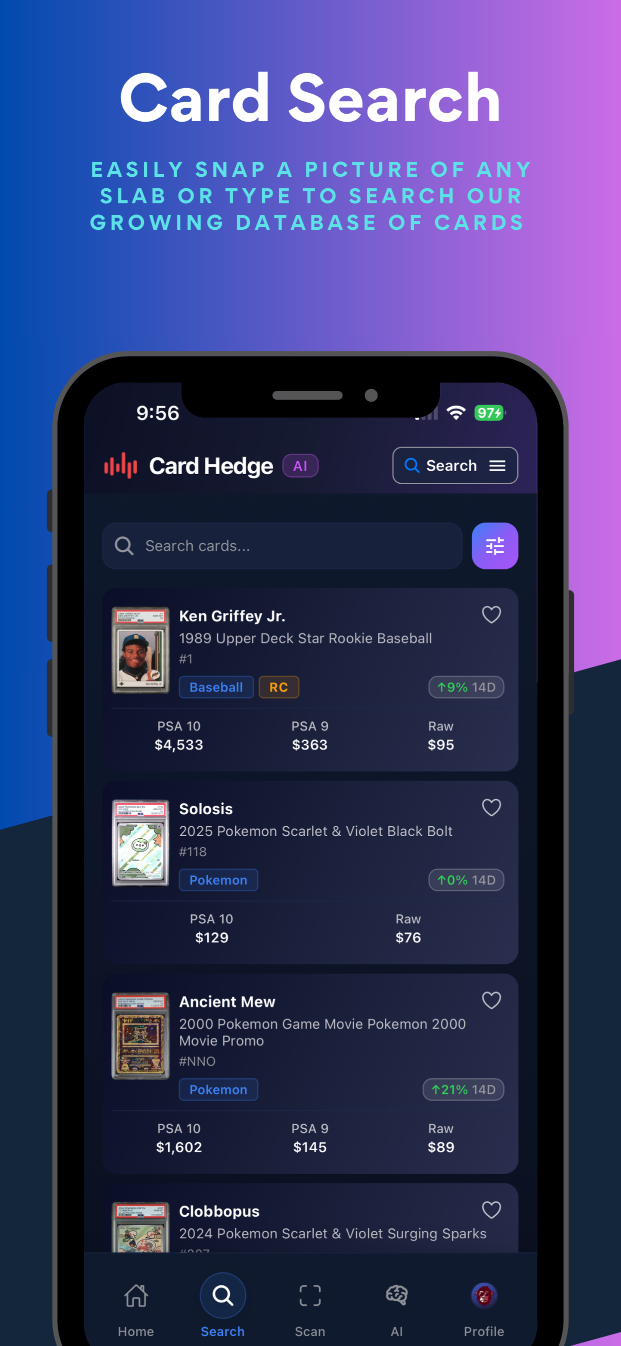 Card Hedge AI Sports & TCG Price Guide gallery image