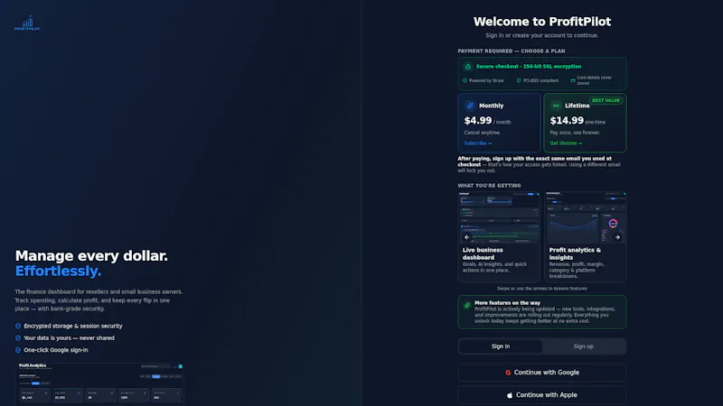 Profit Pilot Track every flip. screenshot 1