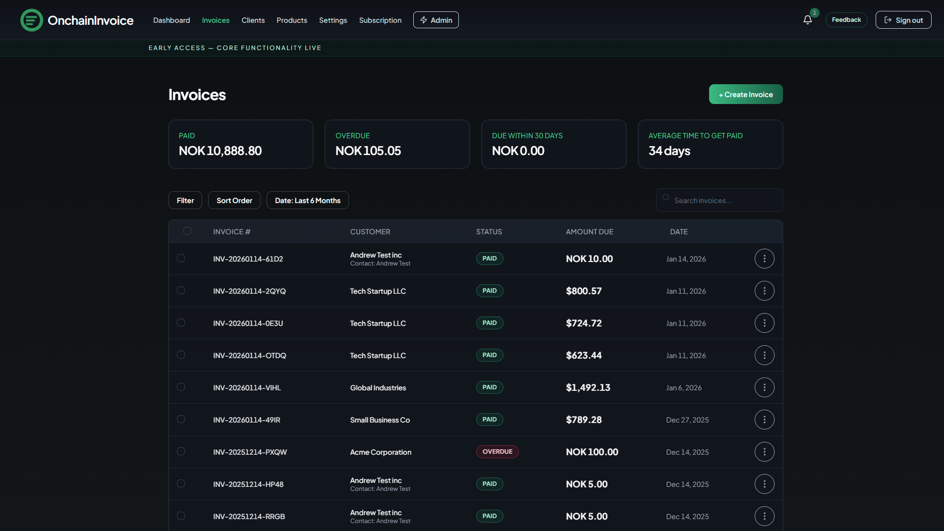 OnchainInvoice - Screenshot 2 showing product features and functionality