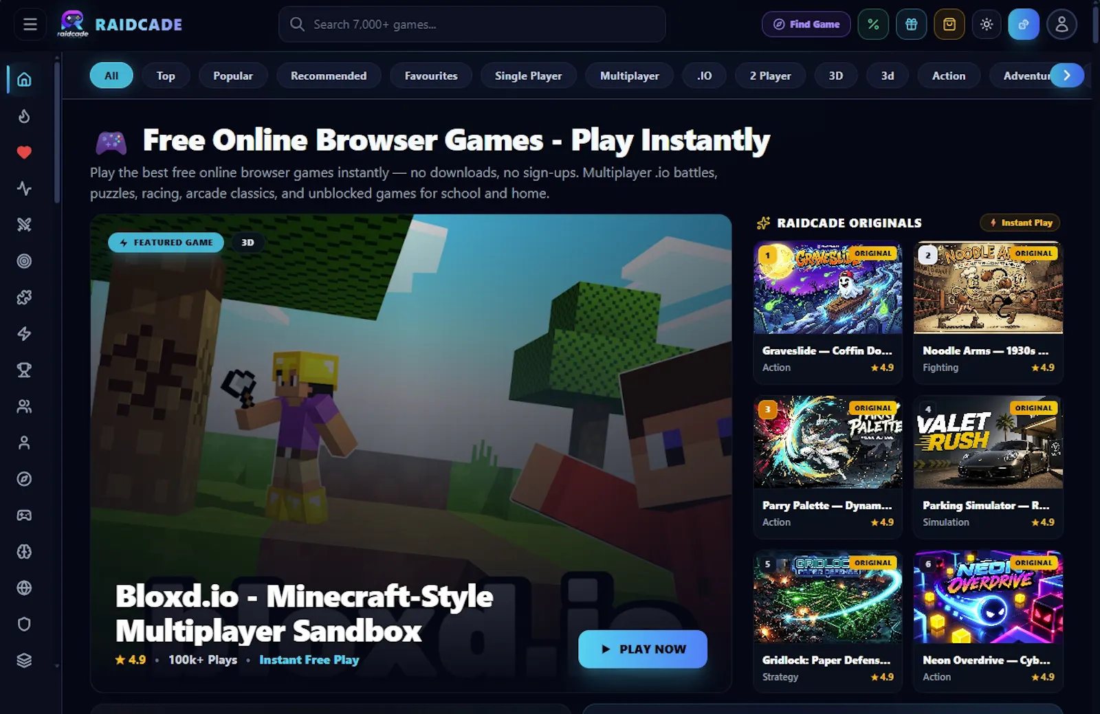 Raidcade.games screenshot 1
