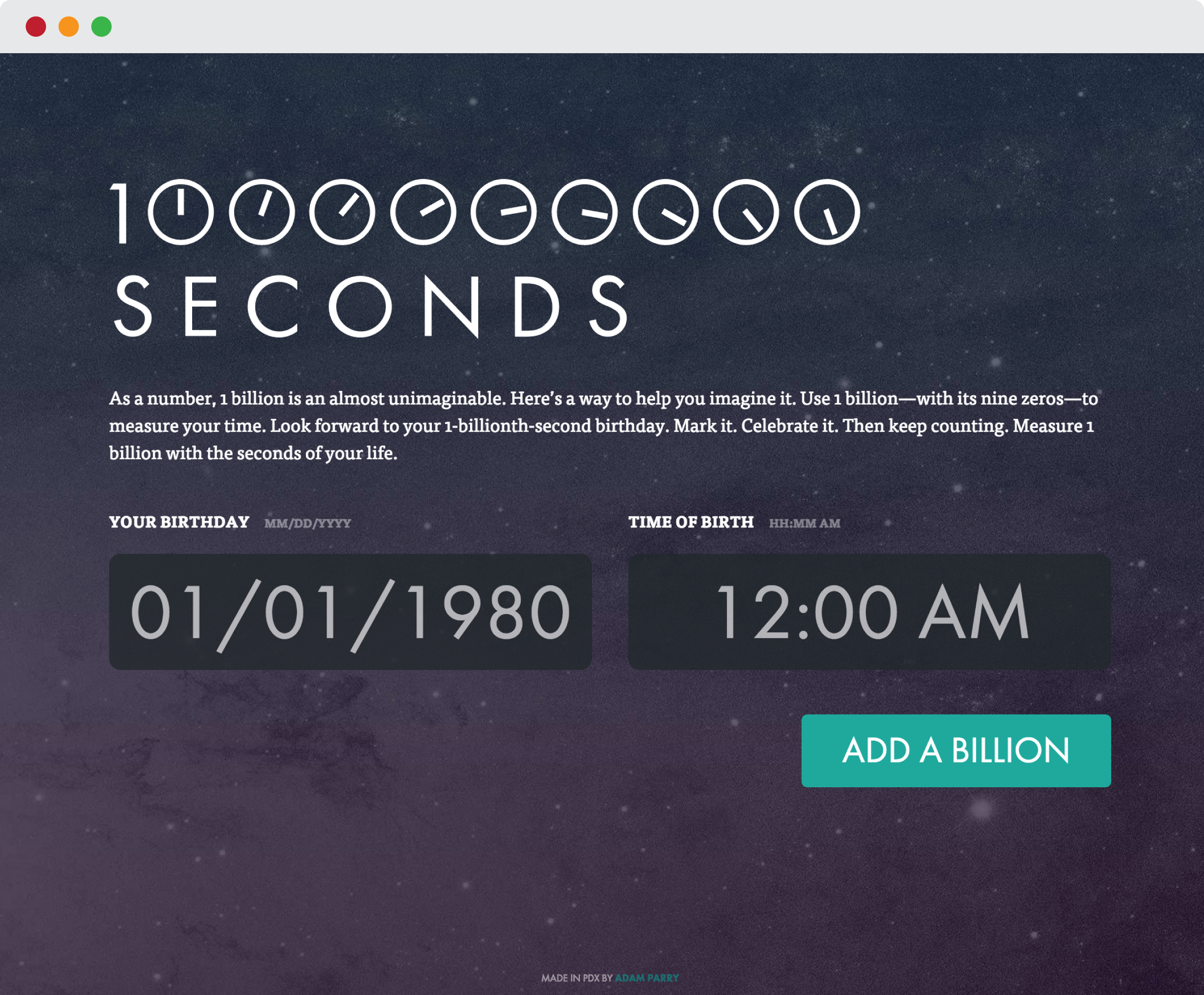 Billionth Second Birthday gallery image