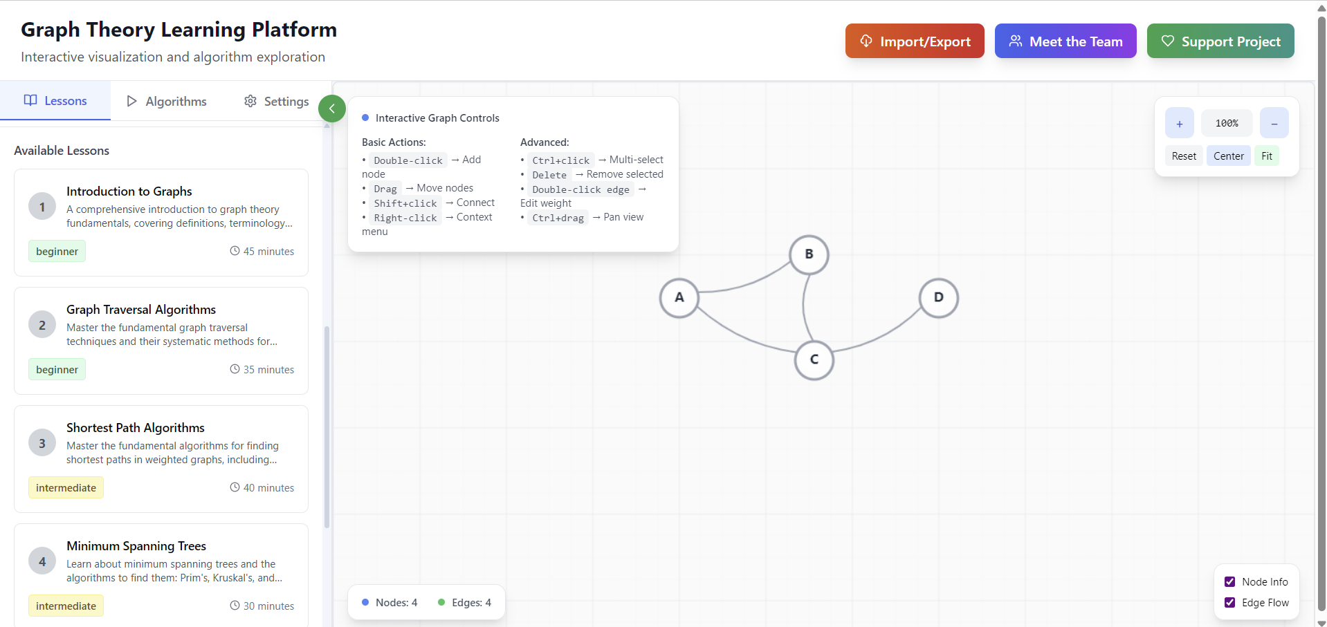 Graph Theory Learning Platform gallery image
