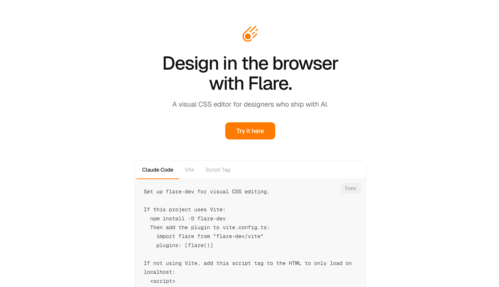 Flare Design - Main product screenshot demonstrating key features and user interface