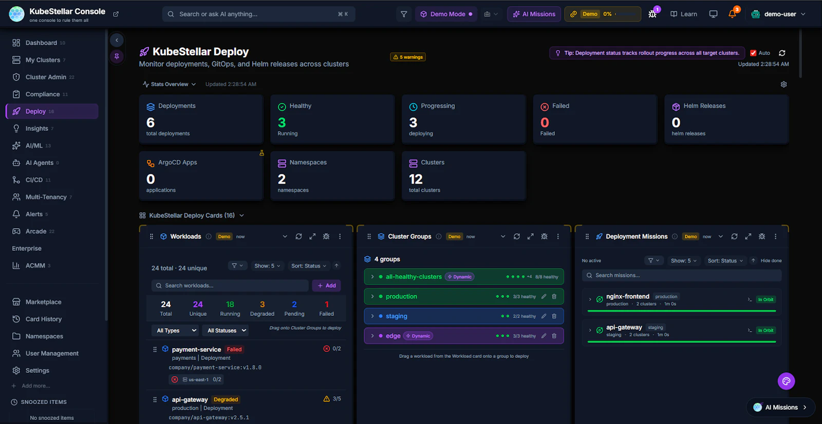 KubeStellar Console screenshot 3